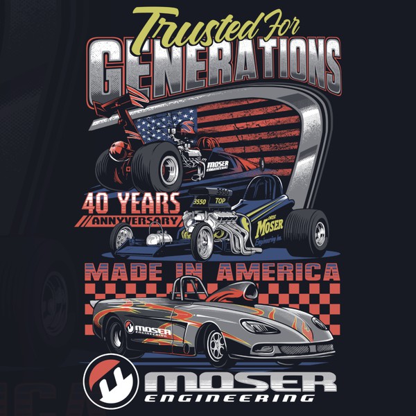 We need a logo and/or car/product shirt to celebrate 40 years in business.