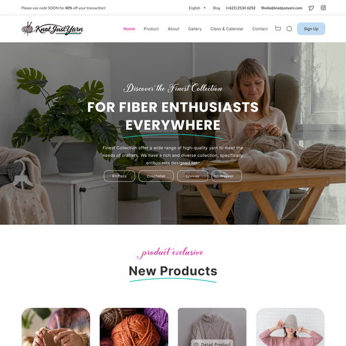 Designs Knot Just Yarn rebranded  page design contest
