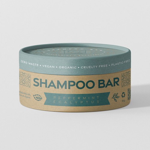 Packaging design for a zero waste shampoo bar! Design by gbraga