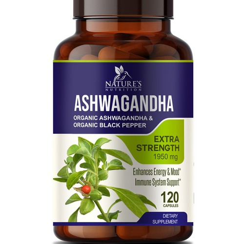 Diseño de Natural Ashwagandha Capsules Design Needed for Nature's Nutrition de sapienpack