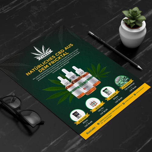 Flyer promotion for local CBD store Réalisé par mahiofficial