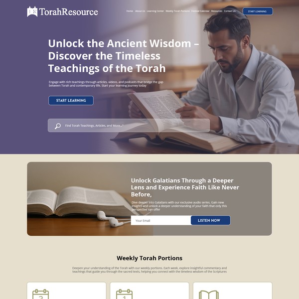 Web design for torah resource