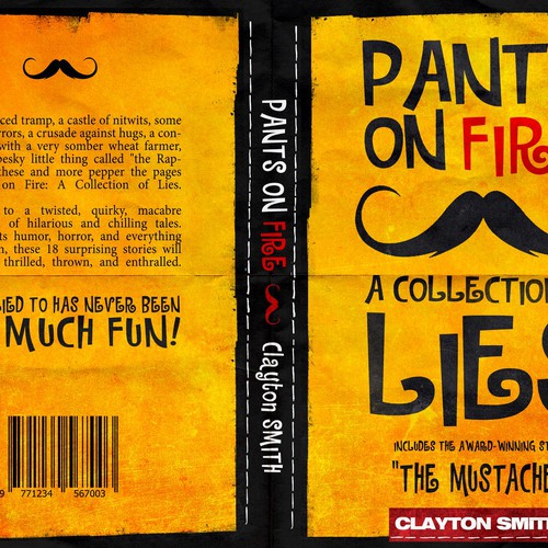 Create a fun book cover for Pants on Fire: A Collection of Lies! Design by Pulp™