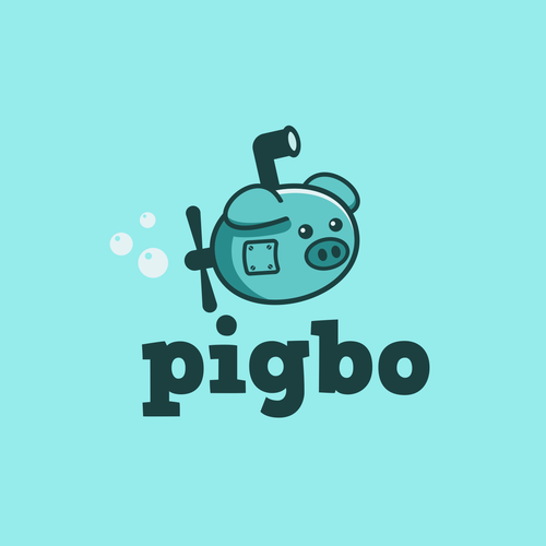 コンペ「Design funny & minimal logo for 'pigbo' game studio with pig and sub-marine」のデザイン by oink! designさん 