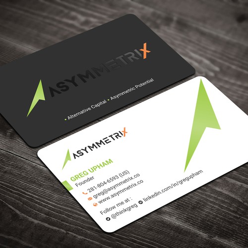 Design a cool, edgey but sophisticated business card for an alternative investment firm. Design von prosenjit_P