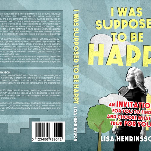 "I was supposed to be happy" - Book cover for Swedish Self Help Icon Design by kostis Pavlou