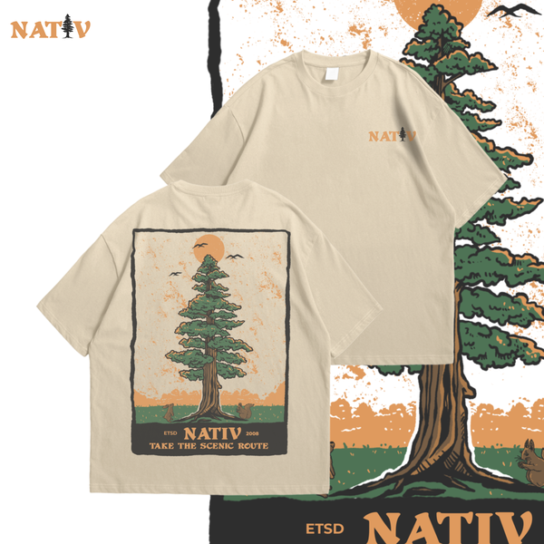 Nativ Take The Scenic Route - Tshirt Design