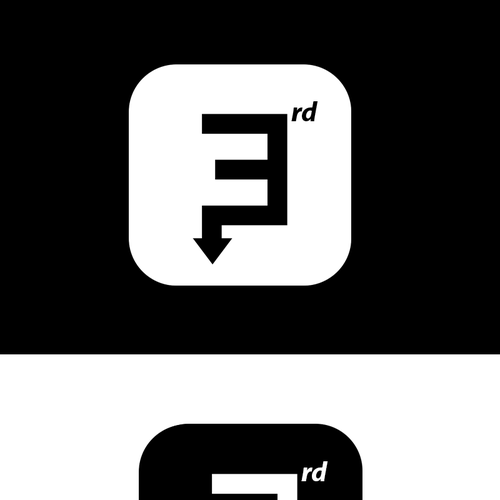 Create a black on white icon/button to represent "3rd button down" Design by 1lya2 ™