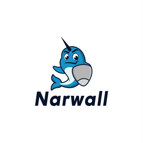 Create a cute, premium narwhal mascot for a bold, innovative COVID mask Design by DZenhar Studio