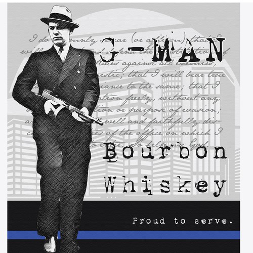 G-Man Whiskey Is seeking a distinctive design for our new brand. Design by Windmill Designer™