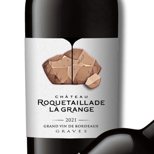 Design Label redesign: Attractive French Wine Label representing a carved rock por Debdutta*