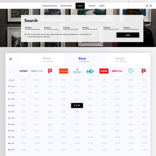 Design Print comparison website Design by nazdesigns7
