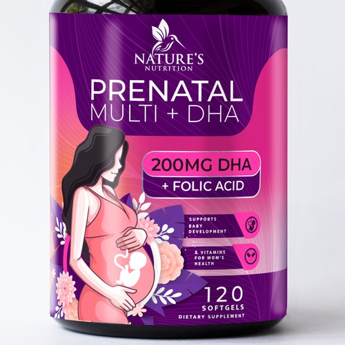 Prenatal Vitamins Label Design needed for Nature's Nutrition Réalisé par R O S H I N