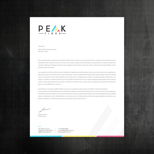 Creative, slick, professional Stationary for New Brand - Peak Fibre - Design by Felix SH