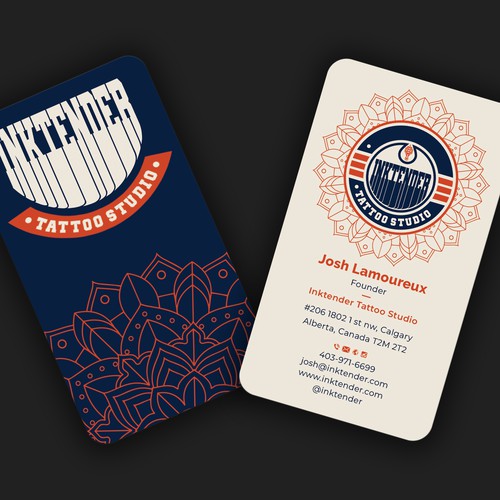 I need a strong business card design for my custom tattoo studio Inktender-ontwerp door Allin1 design