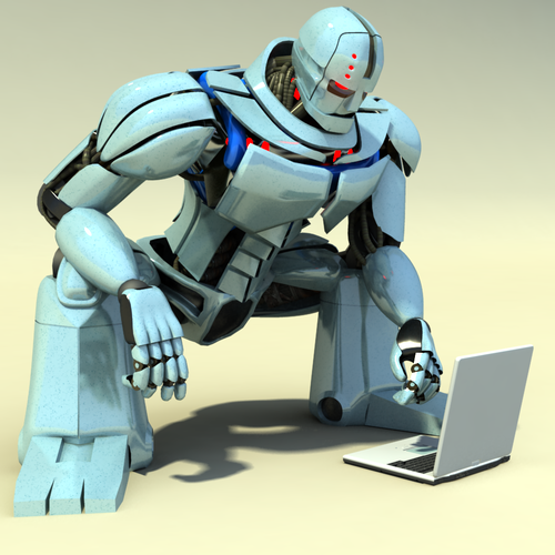 Computer modeled (CG) evil robot illustration Design von Andyolivella