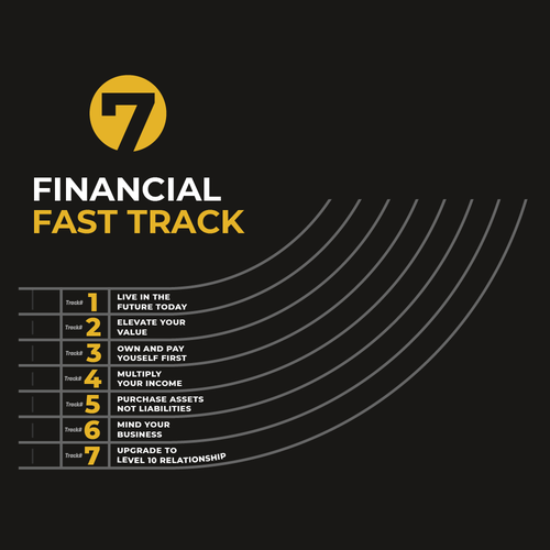 I need a hip "Financial Fast Track" illustration for my new book. If you win, I have 20 plus more. Design by Armand Par