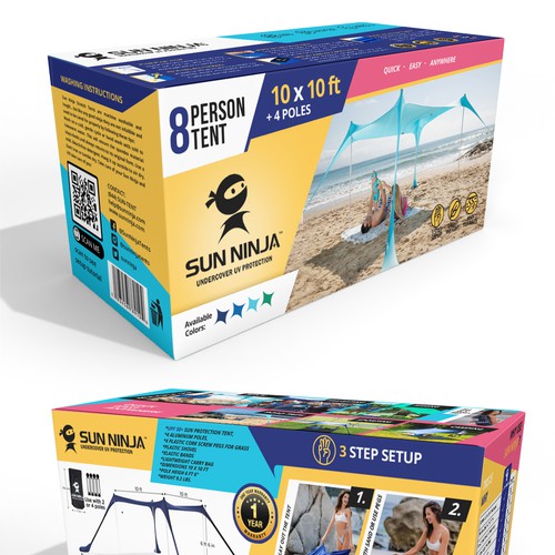 Sun ninja beach tent, Product packaging contest