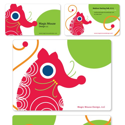 Fun! Funky! Fresh! Creative business card + coordinating note card デザイン by motonika