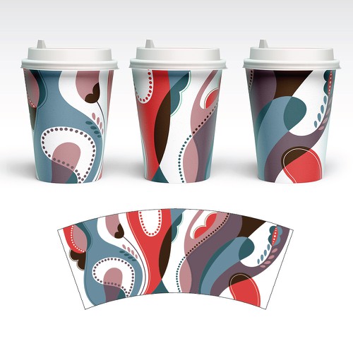 Artwork Design for Paper Cups Diseño de Maria GR