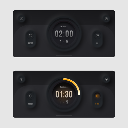 Redesign a popular fitness timer app Design by M.Amiri
