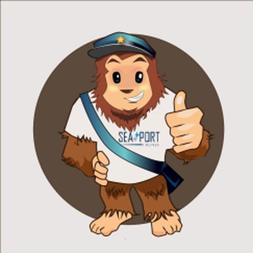 Sasquatch Illustration for SeaPort Airlines Design by primitive-cg