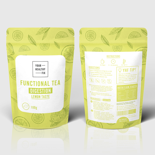 Functional Tea collection design for a health supplement brand! Design by Andrea Malagarriga
