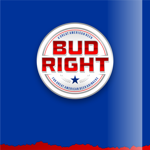 Bud Right.  The great new American Beer for good ol' fashioned American beer drinkers. Design by Voos Studio