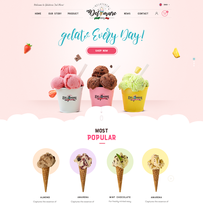 design a website for our gelato ice cream shop  page design contest