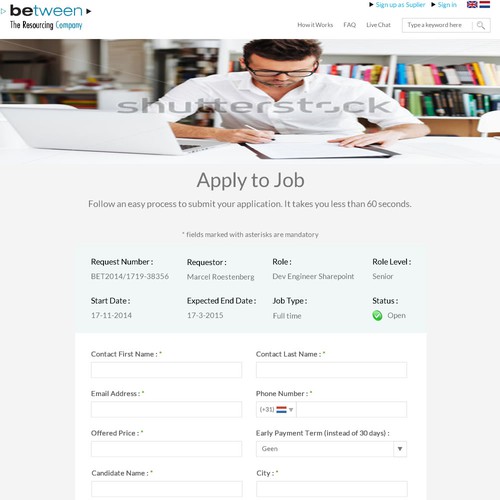 Between Staffing Agency wants you to create a catchy design for our new website Design by Sastrasyah