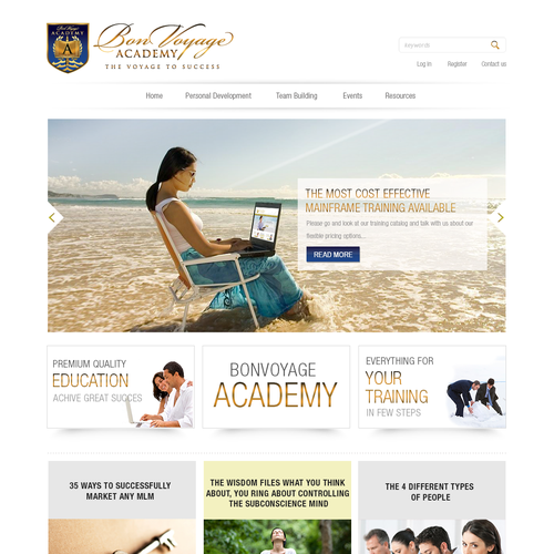 website design for BonVoyage Academy Diseño de Hitron_eJump