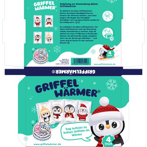 Package design for a set of 4 hand warmers Design by manuk