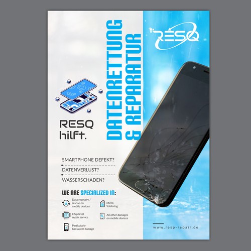 Clean & Nice Poster for Cell Phone Repair & Data Rescue Company Design by 99kreative