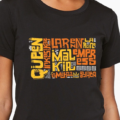 African Diaspora "QUEEN" Dialect T-Shirt Design Design by yulianzone