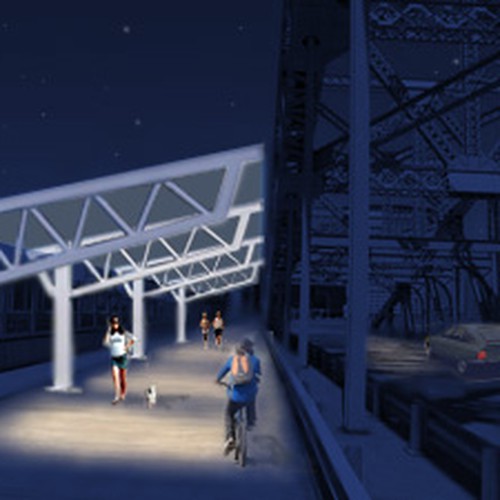 Illustrate solar carport on bridge Réalisé par Mz XM