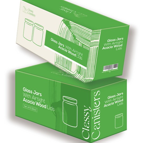 Design a modern, luxury box packaging for our Food Jar Brand Design by intanamir