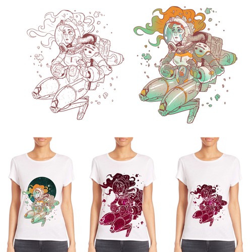 Illustrate a Sci-Fi girl, take over the universe! Design by Desert Monkeys