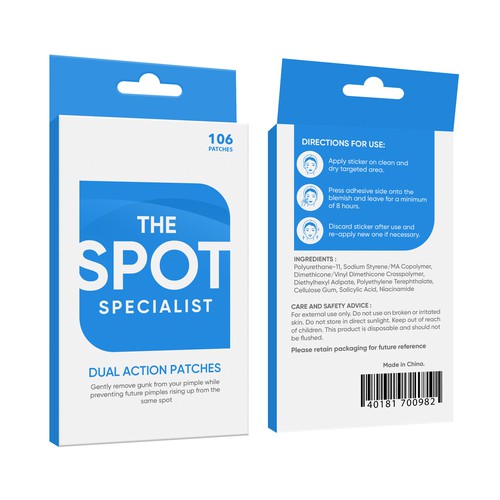 Pimple Patch PACKAGING to appeal to FEMALE BEAUTY user Design by Rajith Shantha