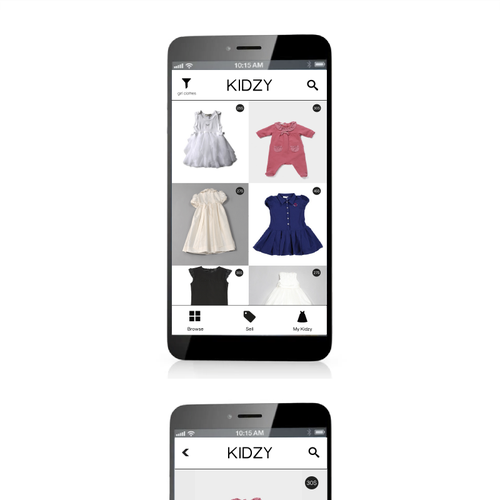 Mobile App Kidzy 2 simple screens + Logo. Design by ordinaryprogress
