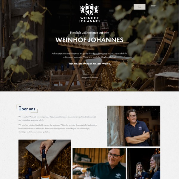 Wine webpage design