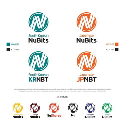 Vectorize logo and pick colors of new NuBits for South Korea and Japan Design by megawon®