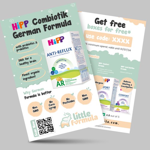 Baby Formula Flyer for a package insert campaign in the USA Design by Monki D Loy