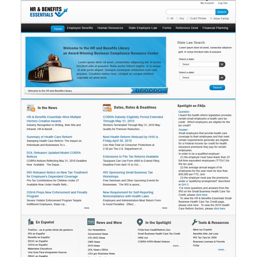 Website intranet landing page redesign | Web page design contest