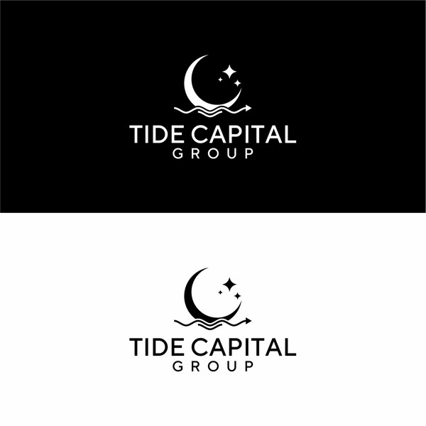 Premium investment firm brand with tide/lunar elements