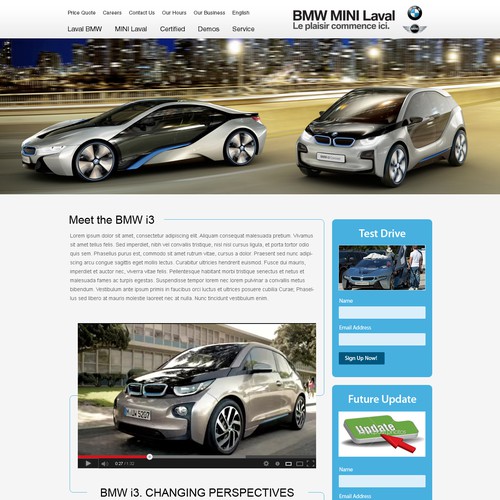 Create the next landing page for BMW Laval Design by Web Gateway