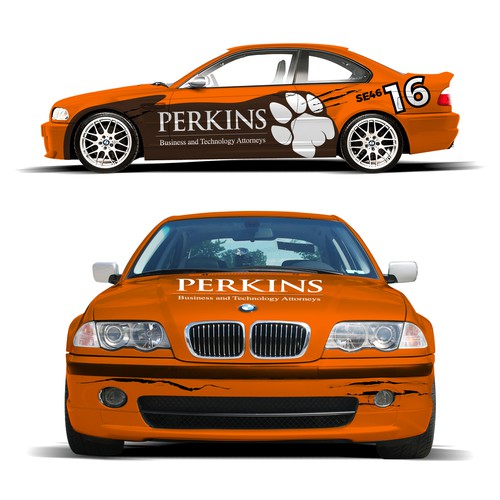 Perkins-Clemson e46 Race Car Wrap Design by Tanny Dew ❤︎