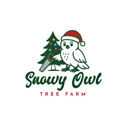 Snowy Owl Christmas Tree Farm ---LOGO COMPETITION! Design by Transformed Design Inc.