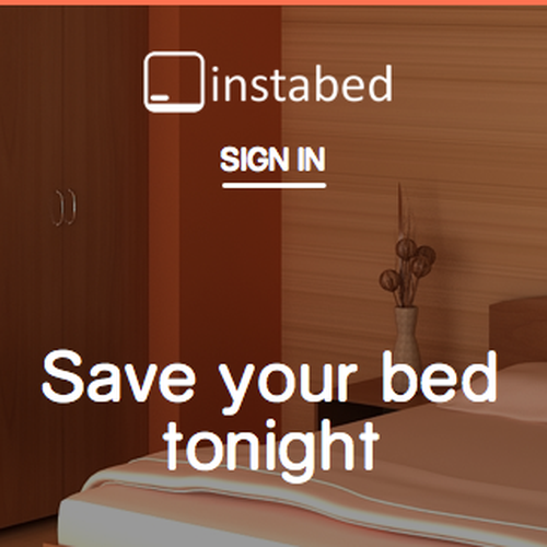 Landing page for simple, on-demand bed booking app Design by kcmr