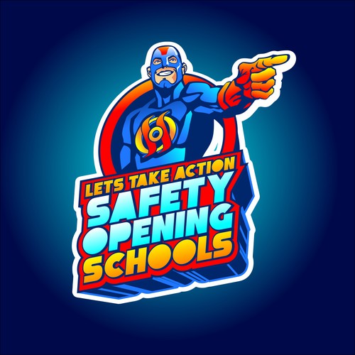 Logo for a group of Super Hero's working to get Kids back to school Design by damichi