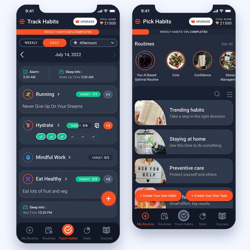 Main Screen for the #1 Self Improvement App int he World Design by sandy#ogma